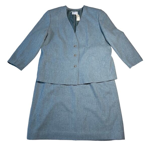 Vintage Pendleton Virgin Wool Blazer Suit Skirt Set Size 22W NEW Modest Business - Picture 1 of 16